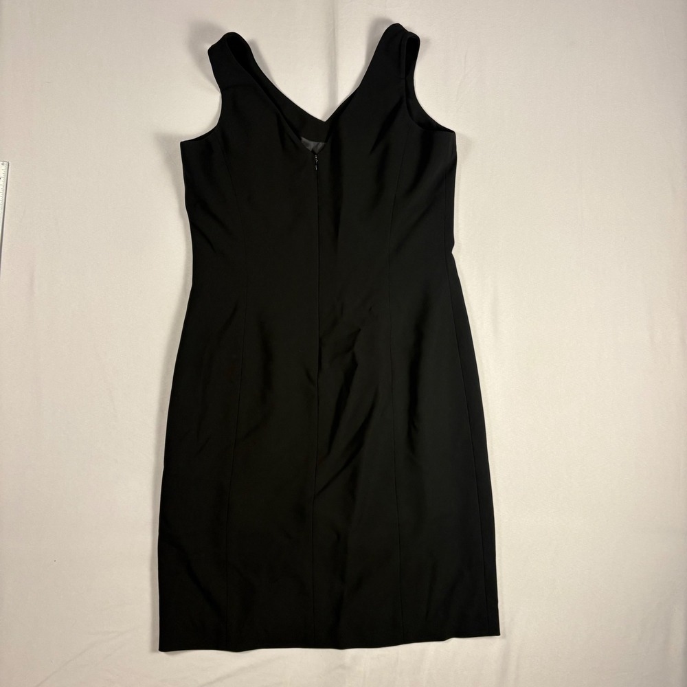 Jones New York Platinum Womens Black V-Neck Sheath Dress Size 12 Sleeveless LBD - Picture 6 of 10